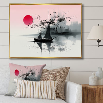 Art asiatique, voilier Sumi I - impression
