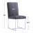 Luxury Grey Leather Dining Chairs Set Of 6 With Mirrored Silver Metal Legs