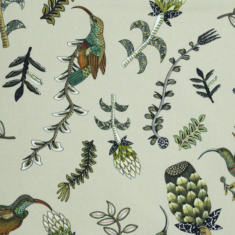 Protea Garden Linen Fabric, Stone