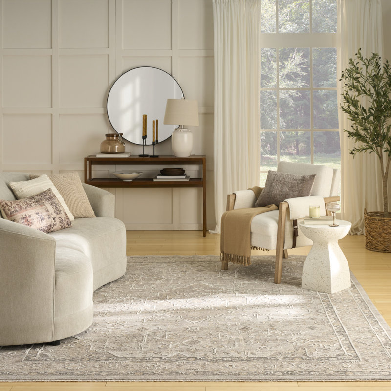Hemington Grey Vintage Indoor Rug, Rectangle 7'10" x 10'