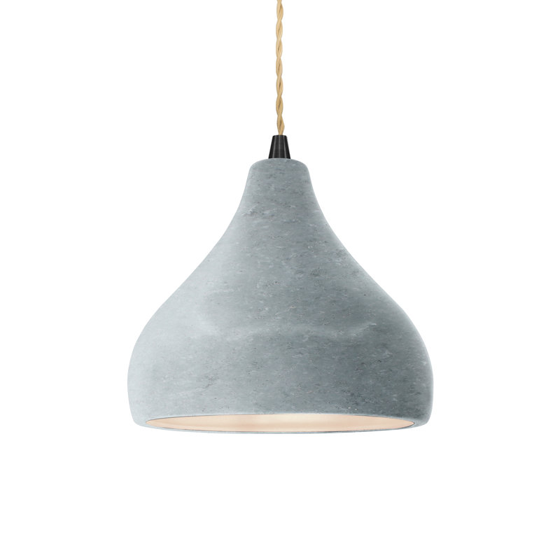 Luminaire suspendu à 1 lumière Meydan - DEL, H 7,25 po x l 8 po x P 8 po, Noir mat, Béton