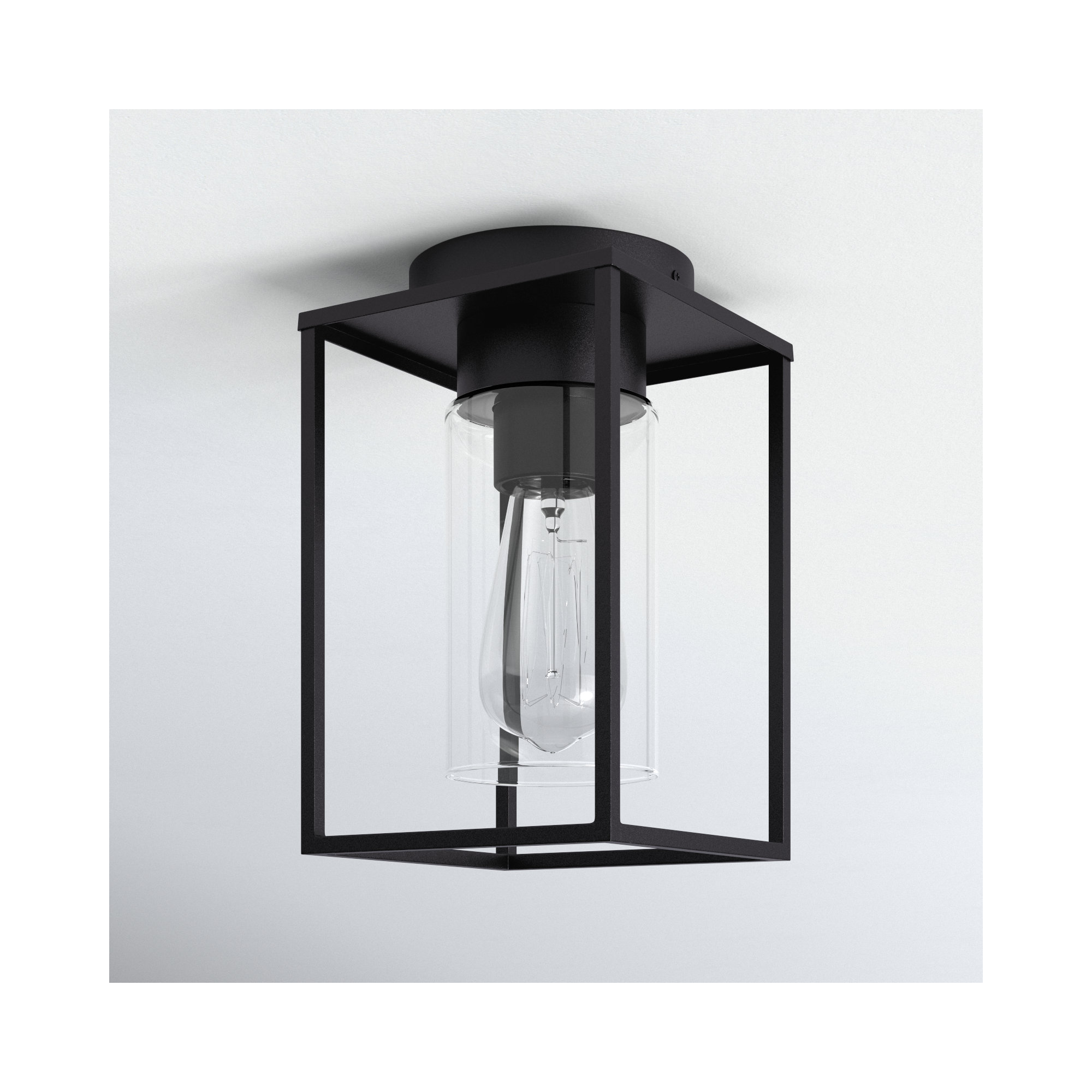 Jordana Rectangle Outdoor Flush Mount, Black