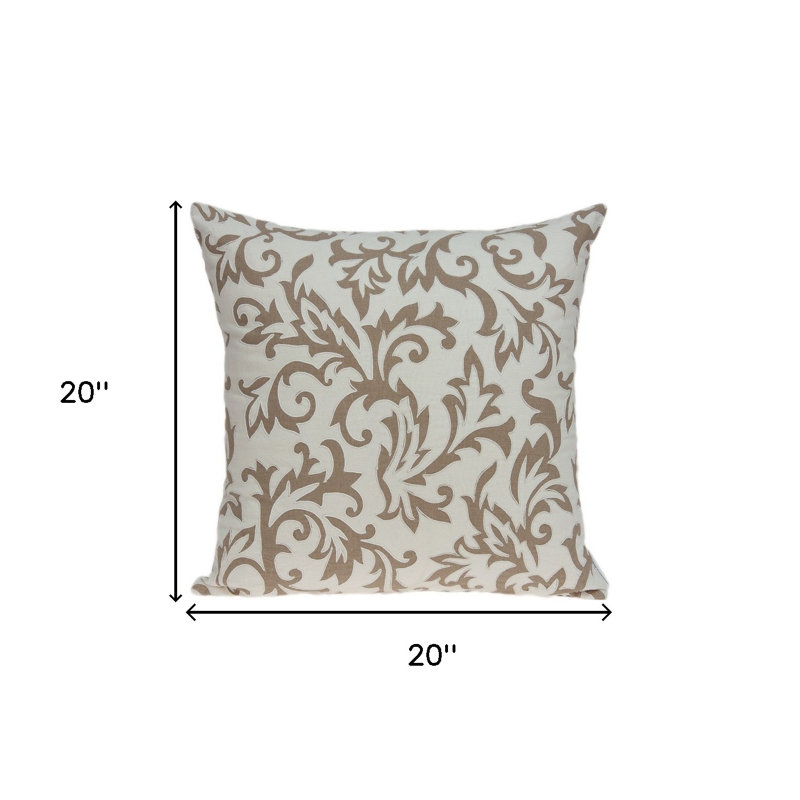 Housse de coussin décoratif en coton 20 po beige