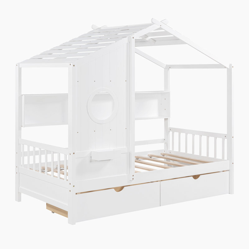 Lit avec rangement Anacarina, Simple, Blanc
