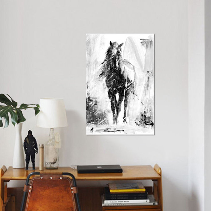 «Rustic Stallion II», reproduction sur toile, H 12 po x l 8 po x P 0,75 po, Pas de tapis, Toile tendue