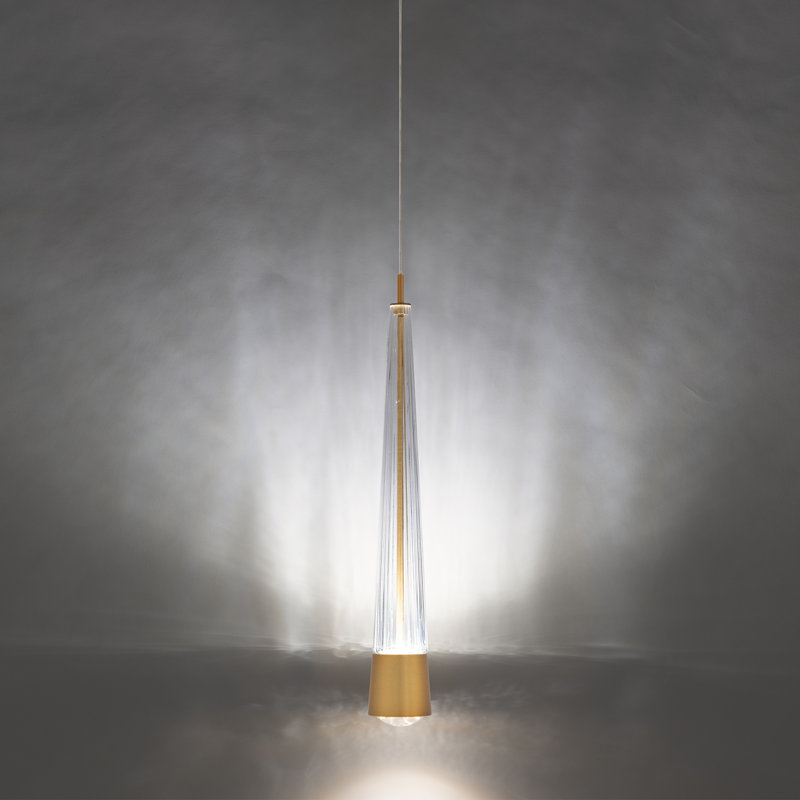 Quill LED Pendant, 3000K, Aged Brass