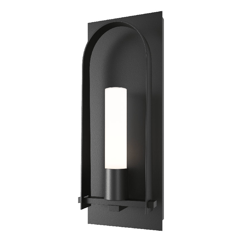 Triomphe Aluminum Wall Light, Coastal Black, 24" H x 9.5" W x 4.6" D, Opal