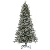 7 Ft. Pre-Lit Snowy Olallie Pine Tree With LED Lights