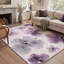 Tapis ivoire / mauve lavable à la machine avec envers antidérapant-133432132