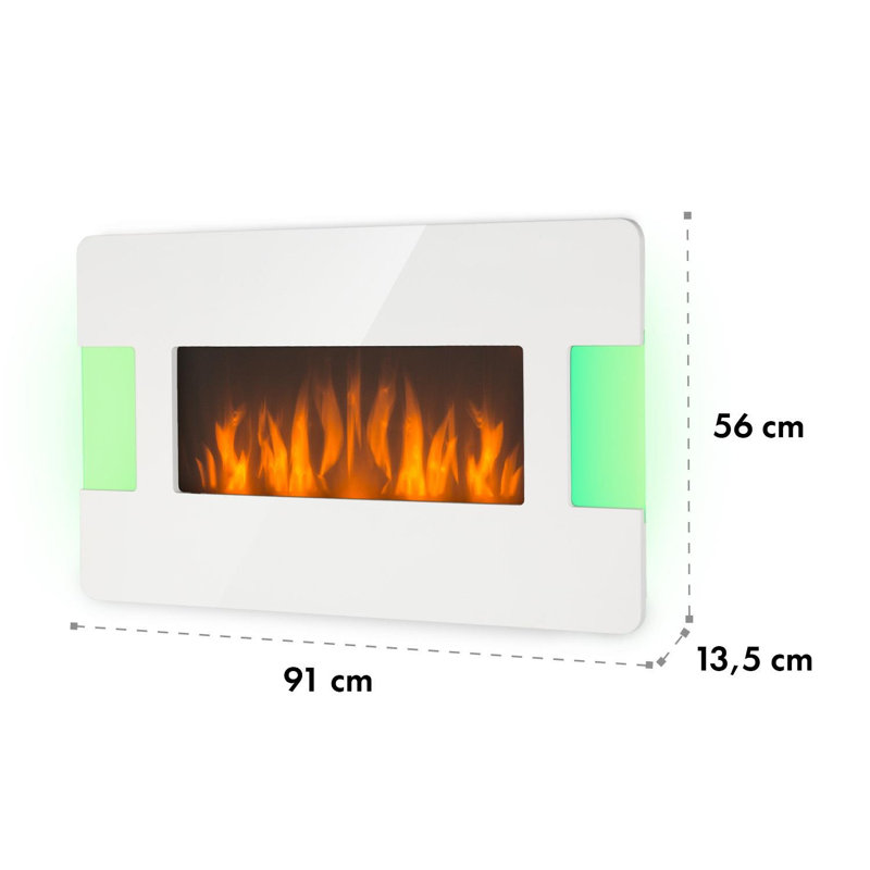 Klarstein 91cm W Electric Fireplace, White