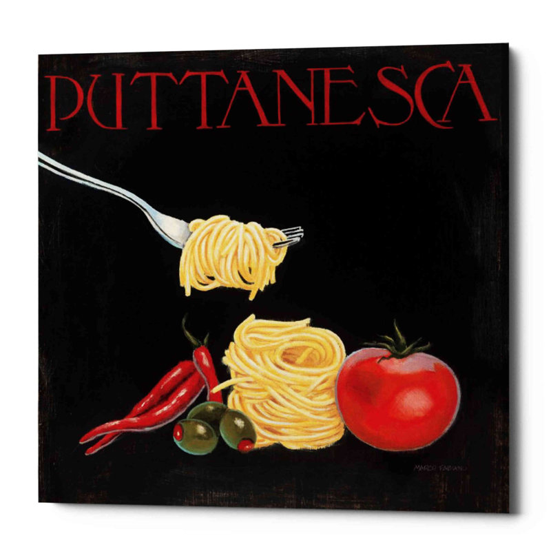 Italian Cuisine I - Wrapped Canvas Print, 12" H x 12" W x 0.75" D