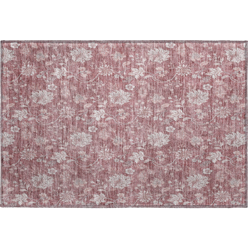 Premium Machine Washable Prisco Blush Rug, Rectangle 1'8" x 2'6"