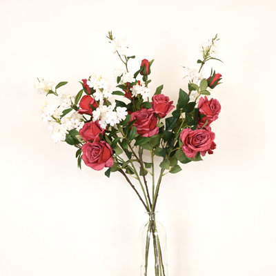 36 "arrangement floral de fleurs sauvages de roses artificielles pour le remplissage de vase, la verdure de la ferme, la branche de feuillage, la longue tige en vrac, le bouquet en vrac pour la fête de mariage