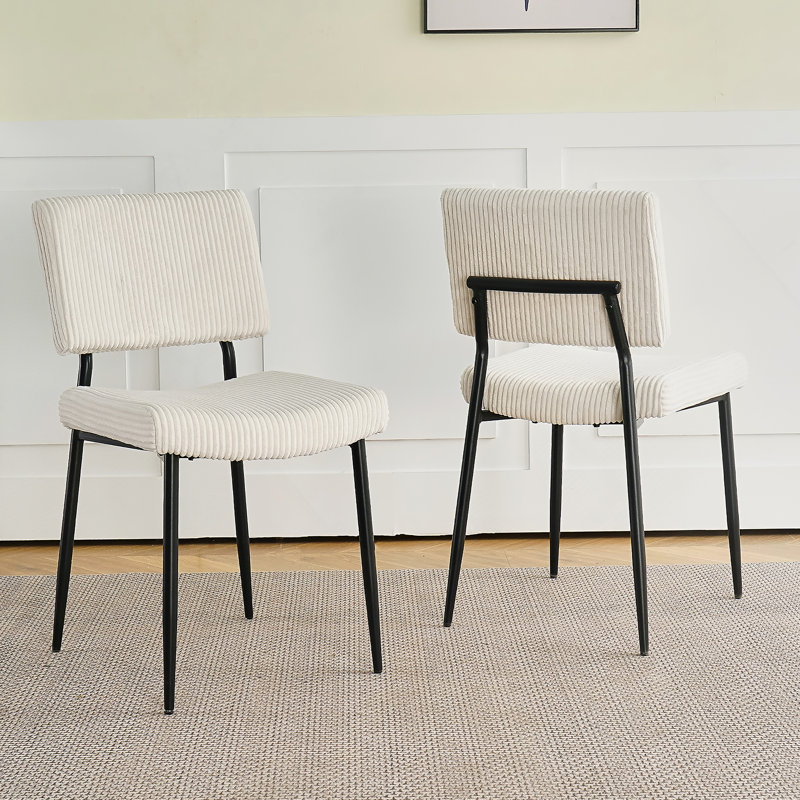 Chaises rembourrées en velours beige moderne Modern, Beige, 2