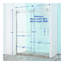 Porte de douche coulissante simple semi-cadre, acier inoxydable 304, verre trempé clair de 5/16 po (8 mm).-112318642