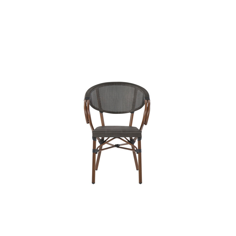 Genie Stacking Patio Dining Armchair with Cushion, Grey