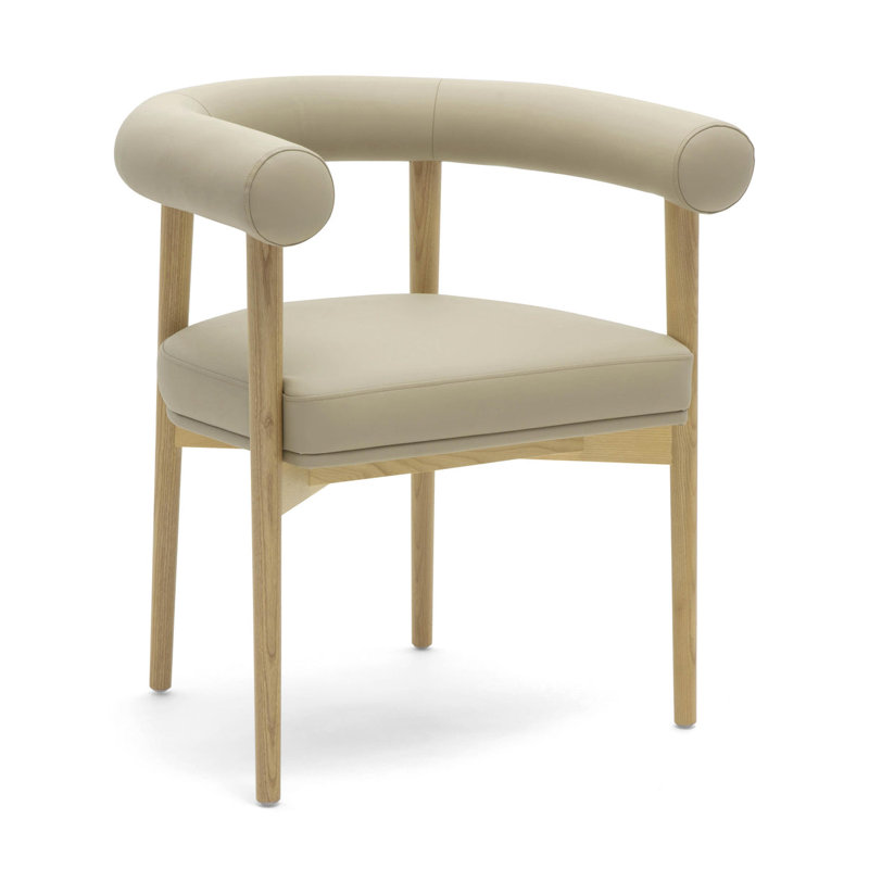 Chaise de salle à manger en cuir Ruth Taupe Performance, Naturel, Taupe