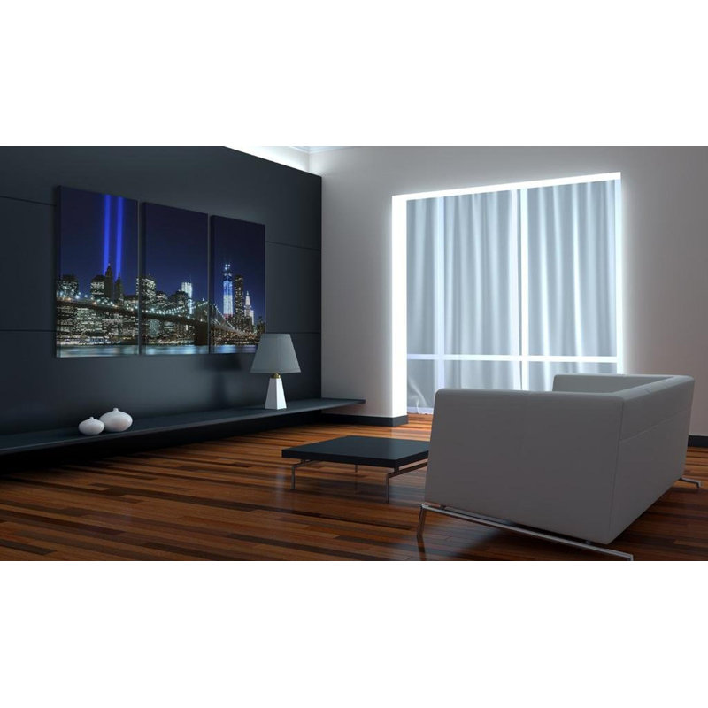 Ornello Blue Lights In New York, reproduction sur toile 3 pièces, H 16 po x l 24 po x P 0,7 po