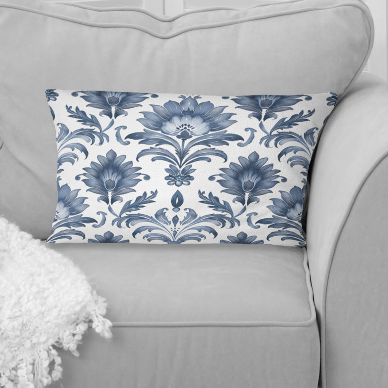 Blue Damask Delight - Coussin lombaire transitionnel