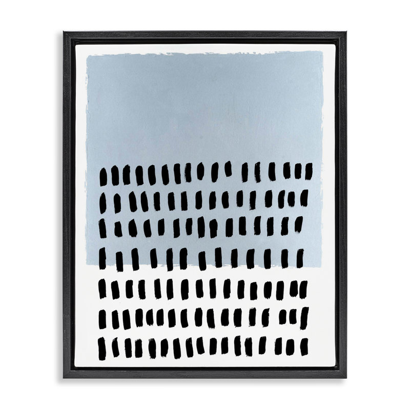  Art mural sur toile flottante à pois bleus par Michael Willett, Cadre flottant noir de jais, H 21 po x l 17 po