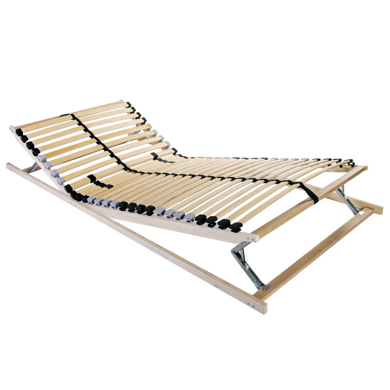Slatted Bed Base Natural Wood, 100 x 200cm, Light Brown