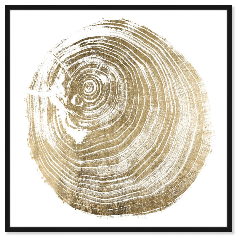 Legno Dorato due - peinture, Cadre noir, H 12 po x l 12 po