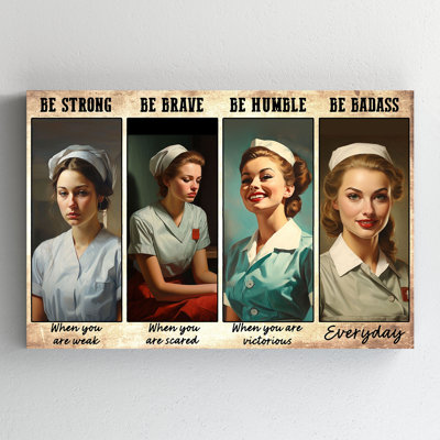 Nurse - Be Badass Everyday Gallery, toile tendue - décor de travail, décoration intérieure bleue et blanche