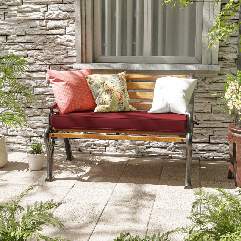 Outdoor Bench Cushion 42 X 18 X 3 Inch Indoor And Outdoor Seat Cushions, 42" W x 18" D, Burgundy