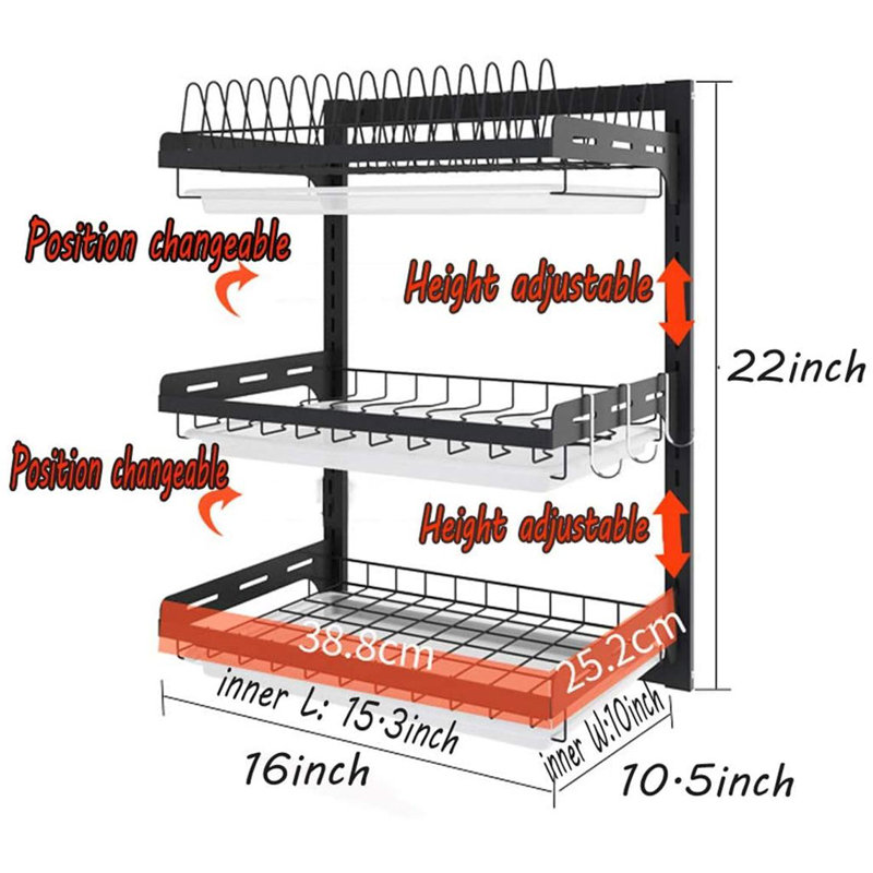 Adjustable Stainless Steel Dish Rack