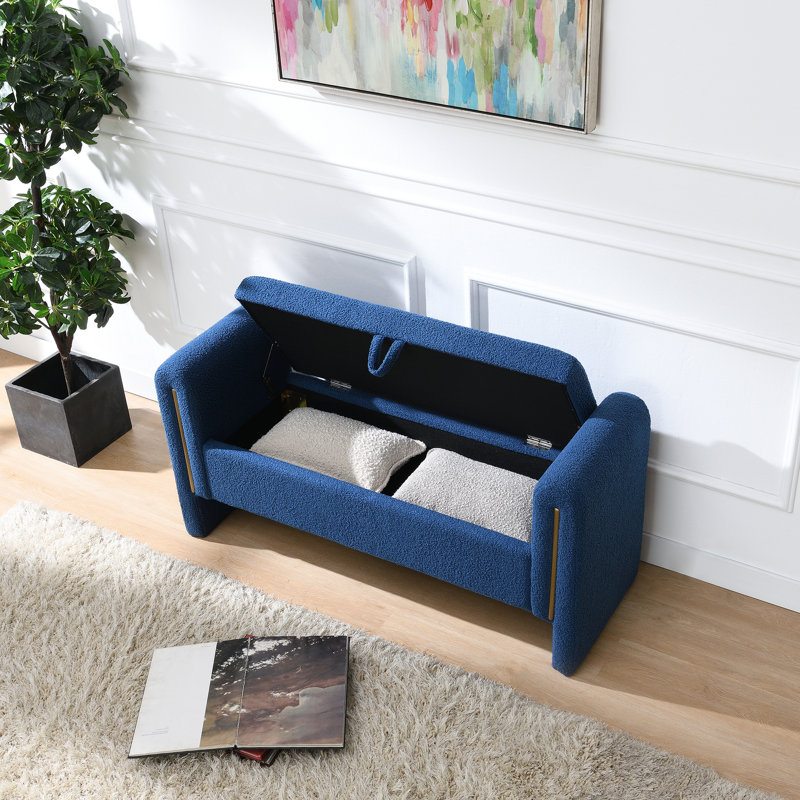 Banc de bout avec accoudoirs et rangement Modern Teddy Bed, Marine, Marine, Marine
