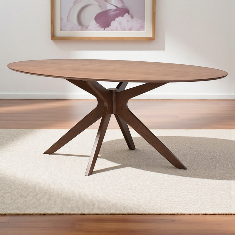Daved Oval Solid Wood Base Dining Table