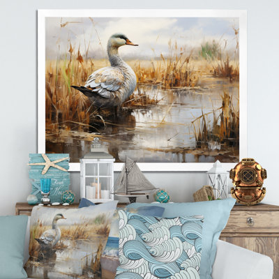 Misty Marsh Duck V - Art mural animal canard
