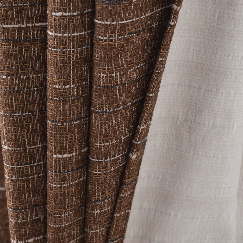 Kensington Textured Woven Privacy Window Curtain, 54" W x 95" L, Coffee