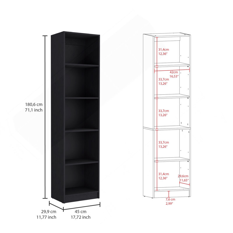 Micco 2 Piece 2 Piece Home Bookcase Set, 42" Wide  With 8 Shelves And Double Door Cabinet, Living Room Set Black, Black