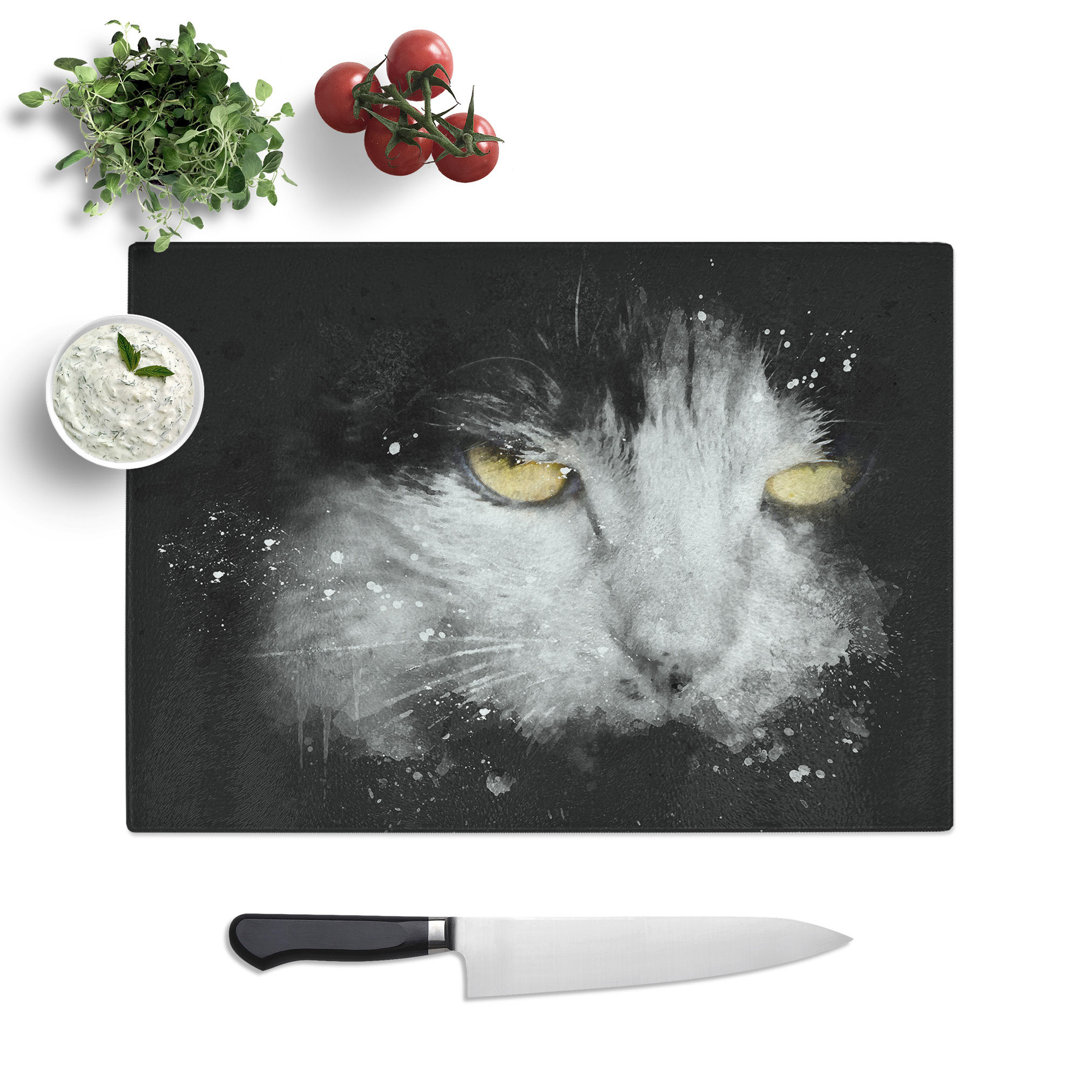 Portrait of a Cat Vol.4 Paint Splash Chopping Board