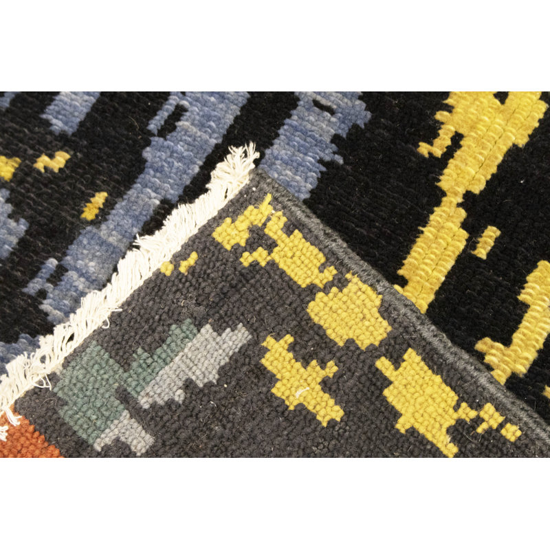 Tapis oriental multicolore moderne fait à la main 8 pi 5 po x 10 pi