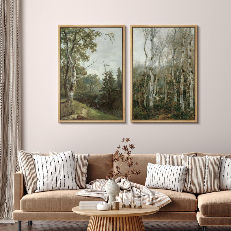 «Whimsical Wonderland Fantasy Forest», 2 pièces sur toile, Naturel, H 36 po x l 48 po