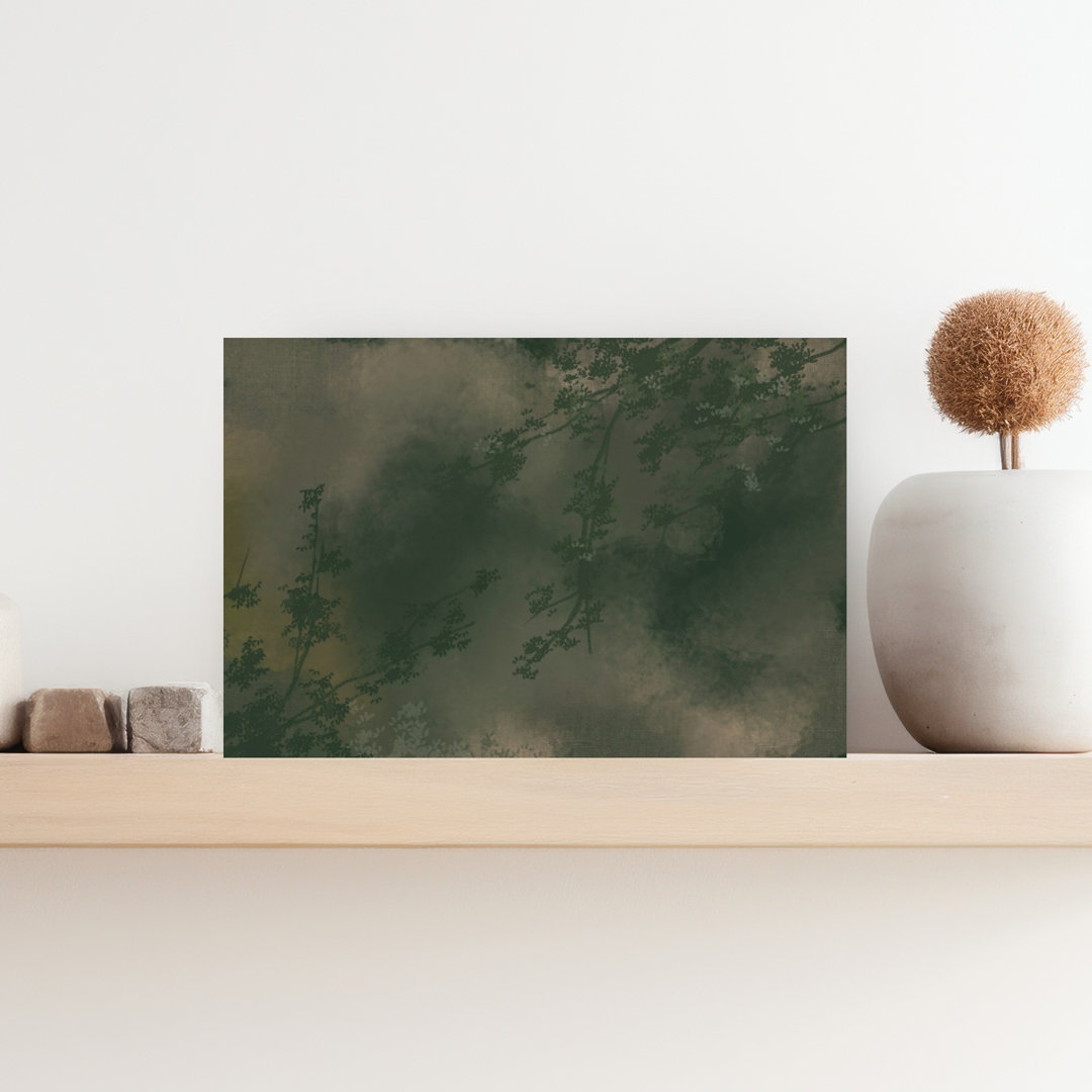 Moonlit Misty Forest Mystical Serene Tranquil Forest Landscape Wall Art Print