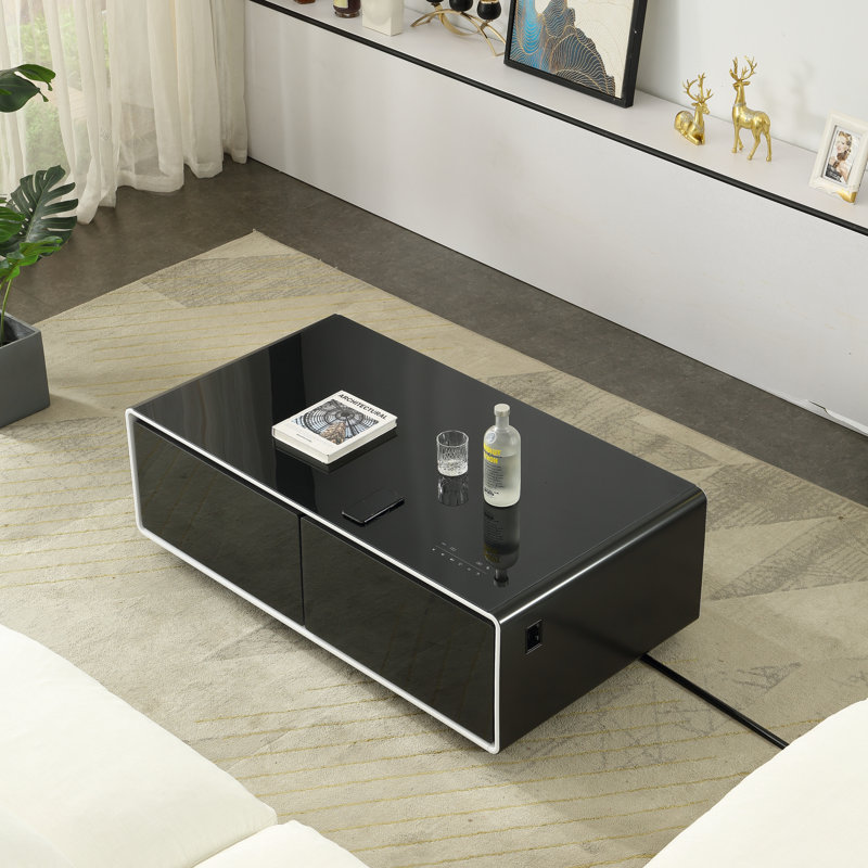 Glass Top Coffee Table, Black