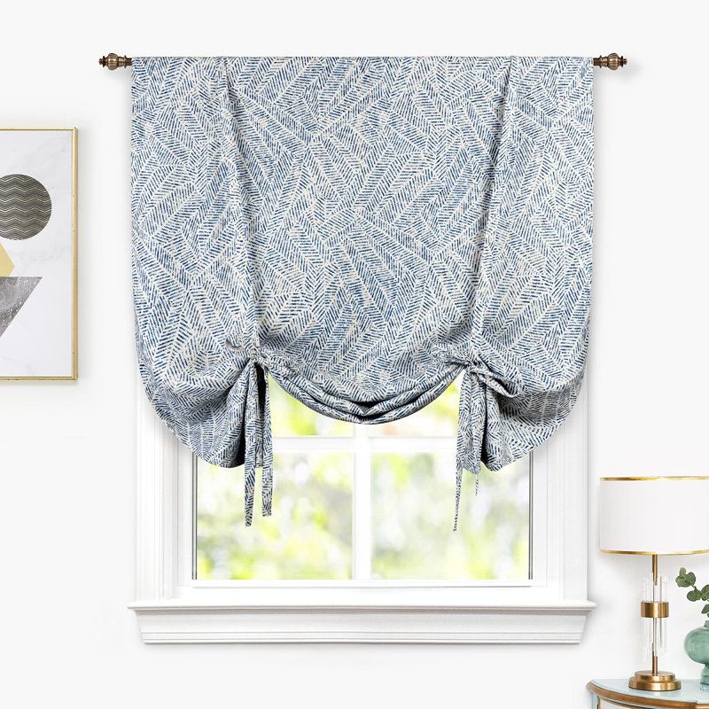 Keonna Linen Blend Blackout Curtain Single Panel, Navy, 45" W x 63" L