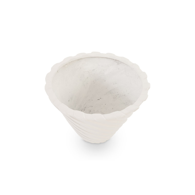 Turbo Resin Pot Planter, 12" H x 16" W x 16" D, Gel Coat White