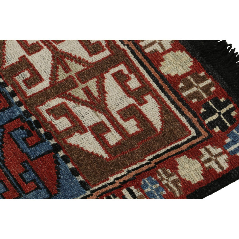 Hand Knotted Wool Area Rug in Red