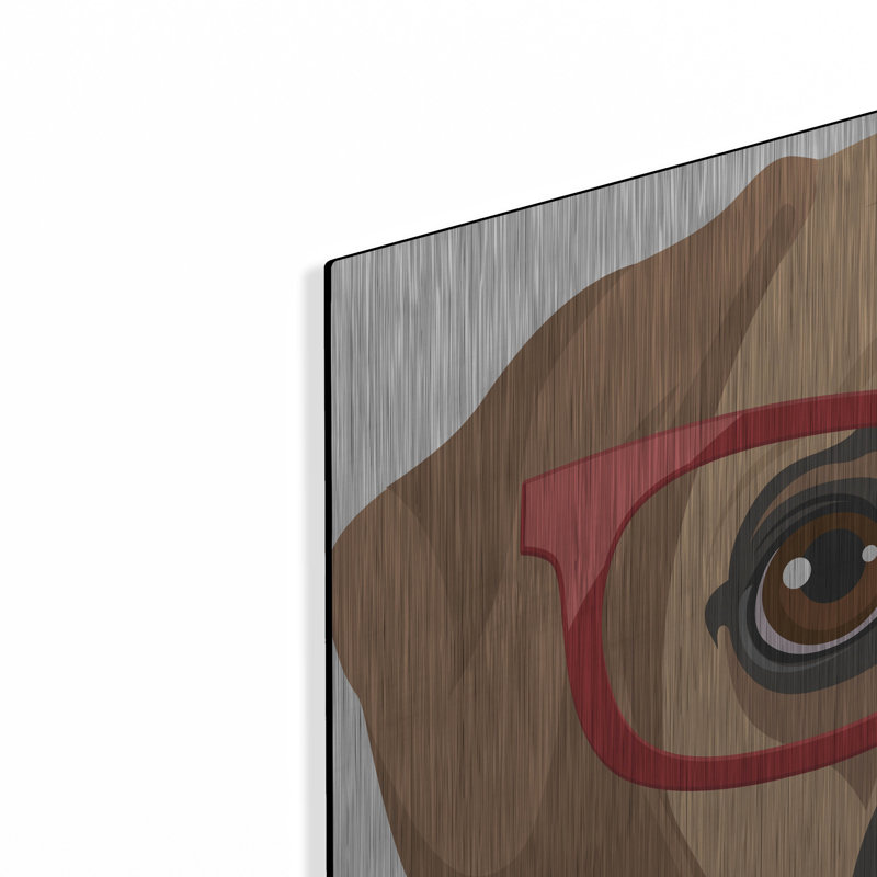 «Puggle portant des lunettes de hipster» par les affiliés Furbaby, H 36 po x l 36 po