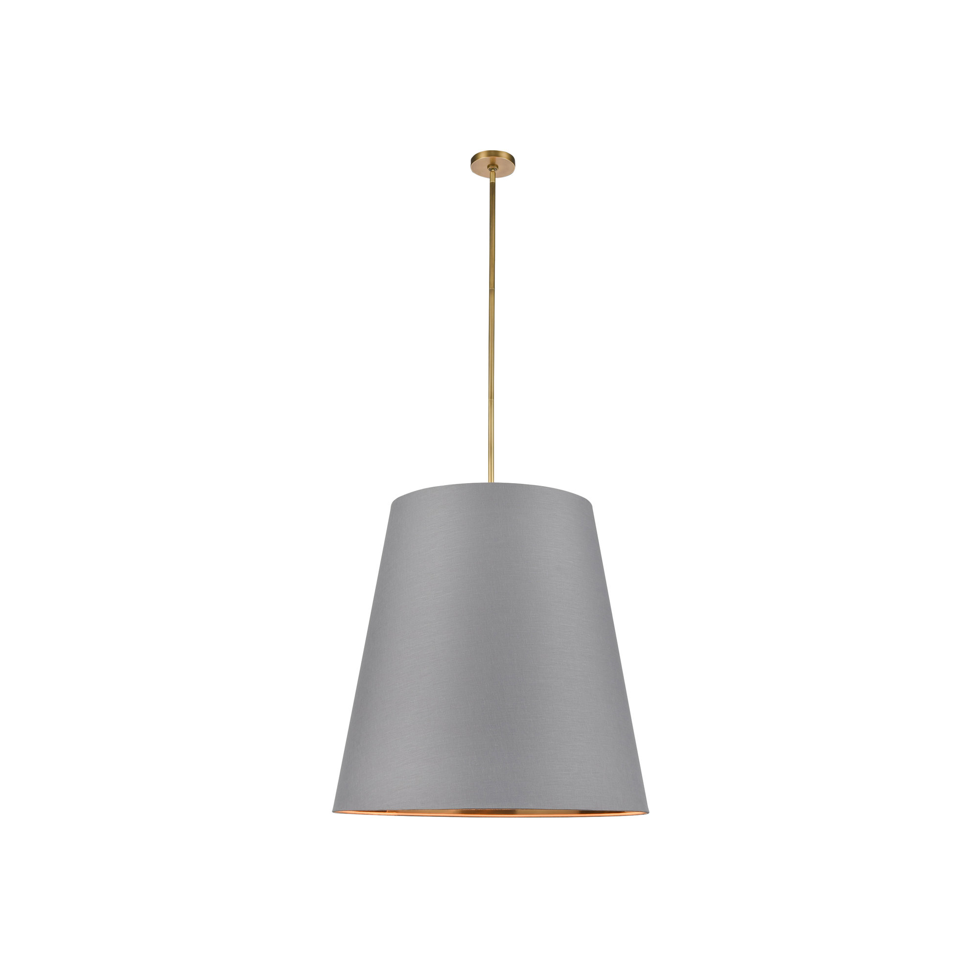 3 Light Steel Pendant, Gold, 76.88" H x 30" W x 30" D, Gray