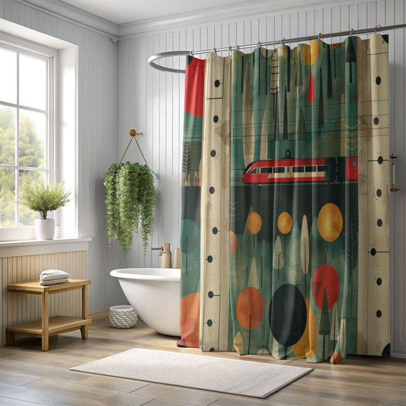Rideau de douche Wild Train - Premium, H 74 po x l 71 po