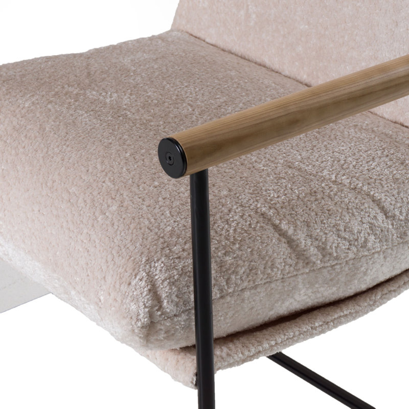 Fauteuil d'appoint en tissu beige moderne Mayher