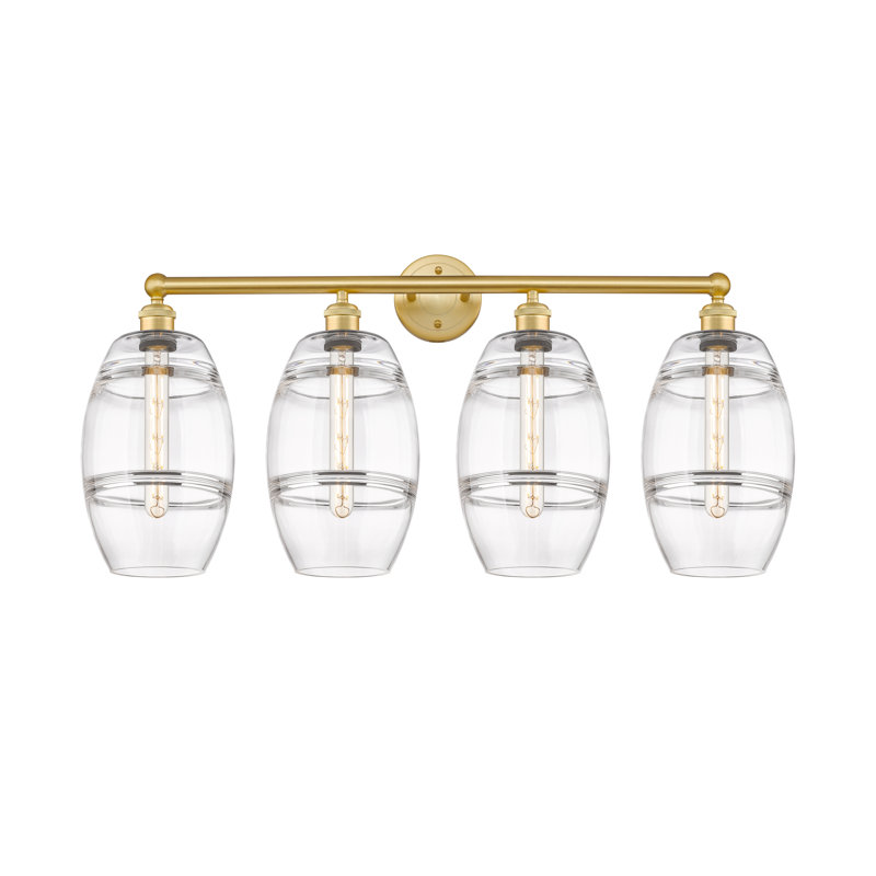 Dundrod 4 - Light Dimmable Vanity Light, Satin Gold, Clear