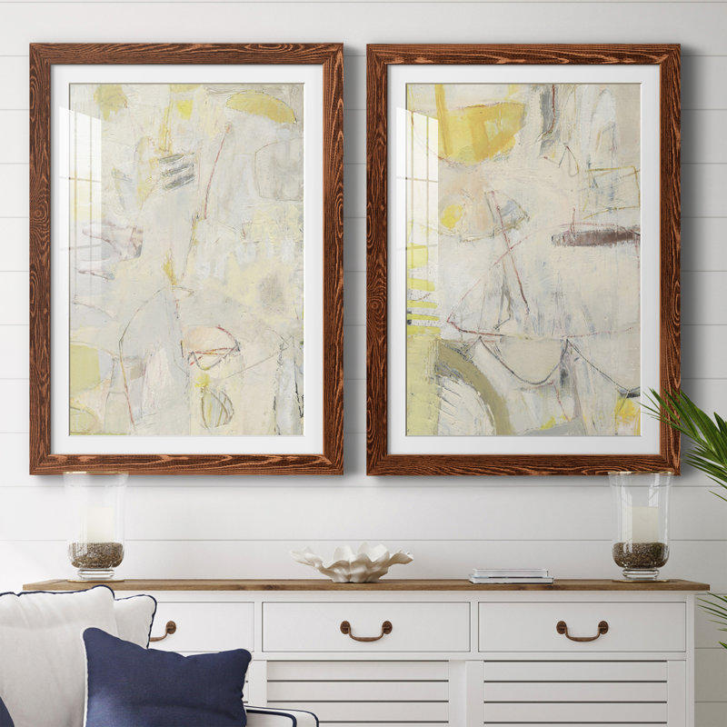 Fizgig II - ensemble de 2 peintures encadrées, Érable, H 20 po x l 34 po x P 1,5 po