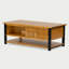 Table basse Trapeze, pieds en fer - brun teck-115186936