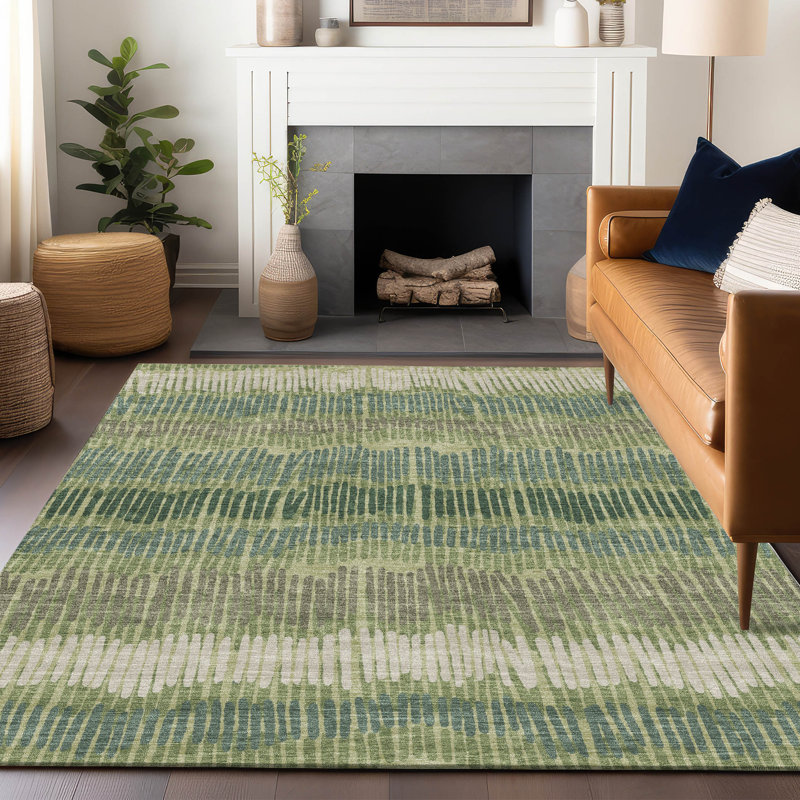 Rectangle Malek Indoor/Outdoor Area Rug with Non-Slip Backing, Rectangle 2'6" x 3'10"